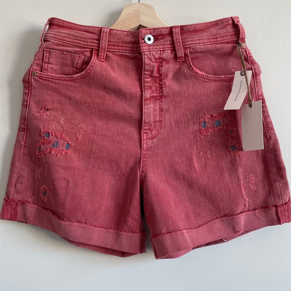 Pilcro High Waist Patchwork Denim Short